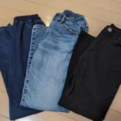 デニムパンツ　キッズ　130センチ　３点セット