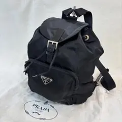 プラダ バックパック 三角ロゴ ゴールドチェーン ナイロン ブラック