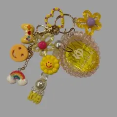 じゃらじゃらキーホルダー✩ キーホルダー　チャーム　イエロー　黄色　推し活