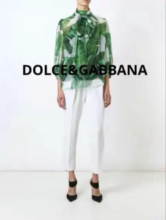【値下げ可能です】Dolce & Gabbana リーフ柄 シルク 36のサムネイル