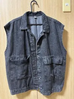 グレー デニムベスト