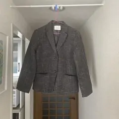 ウール混紡 チェック柄 テーラードジャケット