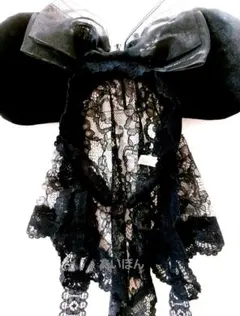 ディズニー　ハロウィーン　カチューシャ　レース　黒　ブラック　ハロウィン