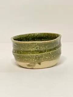 【渋かわいい】 ぐい呑み｜日本製陶器｜織部（緑）｜和モダン｜晩酌・ギフトに◎