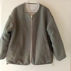 リバーシブル キルティングジャケット オリーブ/ベージュ