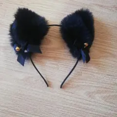 黒い猫耳風カチューシャ　キッズ