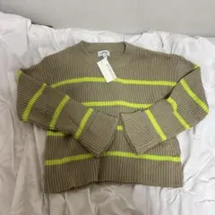 <限定価格~11/25> 新品　EVEREVE ボーダーニット　M ベージュ