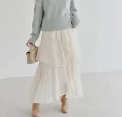 【SNIDEL】ストレートプリーツティアードスカート