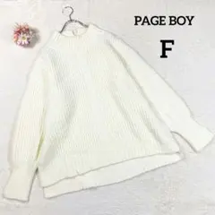 未使用品✨【PAGEBOY】長袖針織衫 圓領毛衣 (F) 白色 高領 羊毛混紡