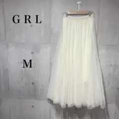483【GRL】 グレイル　シフォンスカート　ウエストゴム チュール プリーツ