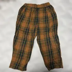 茶色と青のチェック柄 長ズボン 110サイズ