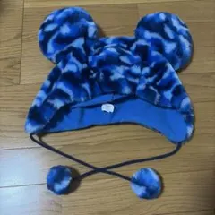 ディズニー ミッキー ファンキャップ 迷彩柄 カモフラ 青 被り物