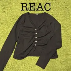 REAC ギャザーカーディガン　ウール混　ショート　黒のサムネイル