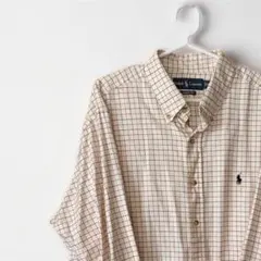 Ralph Lau ren シャツ　チェック　ポロ　ラルフローレン　90s 古着