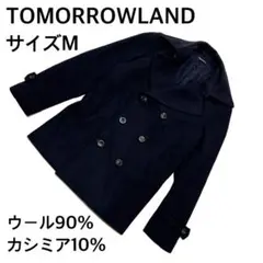 美品 上質ウール混 トゥモローランド ダブルピーコート 黒　M カシミヤ混のサムネイル