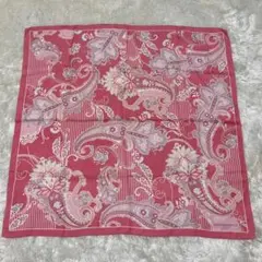 TRU TRUSSARDI ペイズリー柄 日本製シルク混スカーフ 56cm