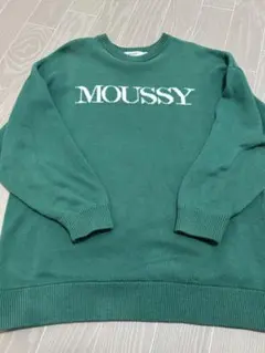 MOUSSY グリーン ニットセーター 長袖