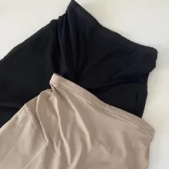 【2本セット】UNIQLO（ベージュとブラック）スマートアンクルマタニティパンツ