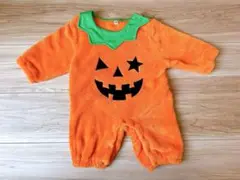 ハロウィン　かぼちゃ　ロンパース　70cm