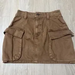 ブラウン タイトスカート サイドポケット付き