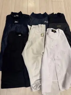 ZEET 少年野球　練習ユニフォーム上下セット　アンダーシャツ黒　シャカシャカ黒