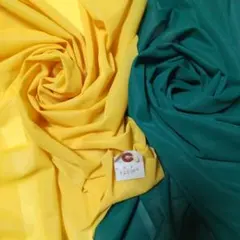 [16日まで価格]イエローとグリーンのニット裏生地 122cm幅