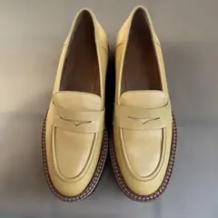 ロベールクレジュリー 厚底 コインローファー 35 イエロー