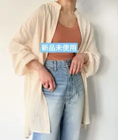 JUNOAH ジュノア シアーシャツ ブラウス ベージュのサムネイル