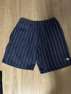 NEW ERA ネイビー ストライプ ショートパンツ Lのサムネイル