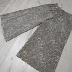 値下げ10/7【大きいサイズ】ペイズリー柄 ワイドパンツ 　3L