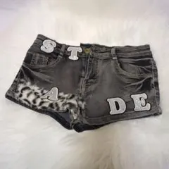 ショートパンツ アニマル柄 アルファベット グランジ Y2K 平成ギャル