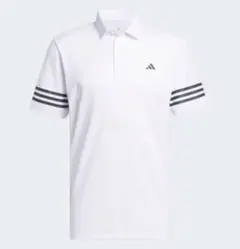【adidas GOLF/アディダス】3ストライプス半袖ポロシャツ・XLホワイト