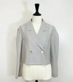 Noela パフスリーブクロップドジャケット　シアー