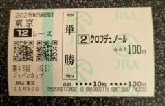 ジャパンカップ クロワデュノール