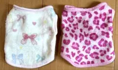 犬服 リボンとヒョウ柄 2点セット