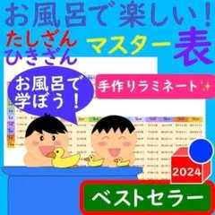 お風呂で楽しい！たしざんひきざんマスター表 計算ドリル 足し算ポスター計算カード