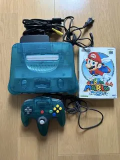 クリアブルー Nintendo 64 本体（NTSC-J）＋スーパーマリオ64