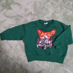 トラックプリント グリーン トレーナー