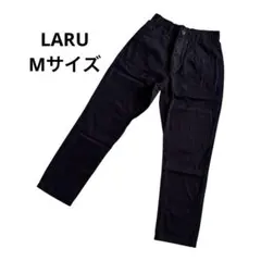 【LARU】新品 黒 ブラック ズボン パンツ Mサイズ 綿 コットン ゴムのサムネイル