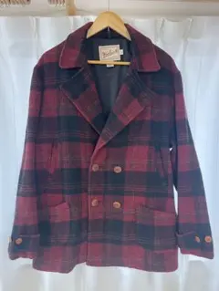 【WOOLRICH】ウールチェックジャケット XL バッファローチェック 赤×黒