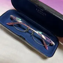 LANVIN／ランバンコレクション：度入り メガネ 眼鏡 オーバル型 フルリム