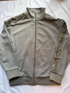 トラックジャケット ゴブラン柄ライン グレー 古着風 Y2K ストリート