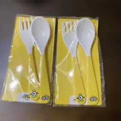 ミニオン メラミン スプーンフォークセット 2セット ローソン 非売品