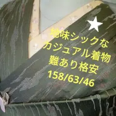 ★4579地味シックなカジュアル着物