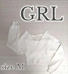 ︎︎︎︎︎︎︎ ☑️No.48 GRL カシュクール トップス 白 リブ素材