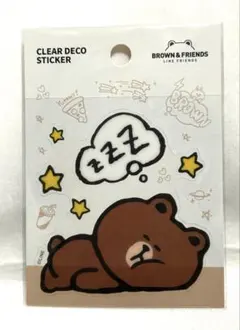 LINE FRIENDS BROWN & FRIENDS クリアデコステッカー
