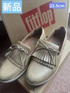 fitflop ゴールド フリンジ ローファー