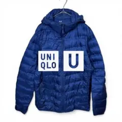 UNIQLO ウルトラライトダウンパーカー 軽量 撥水 ブルー M フード付き