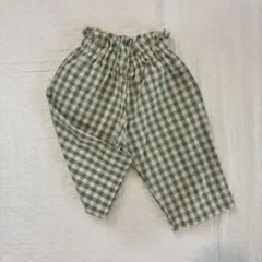 【新品】　チェック柄長ズボン オリーブグリーン　韓国輸入　韓国子供服