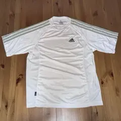 値下げ！adidas 半袖アディダス 白 緑 3本ライン スポーツM〜Lサイズのサムネイル